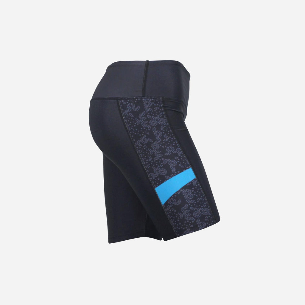 Women's Ace Short Leggings - Black/Turquoise