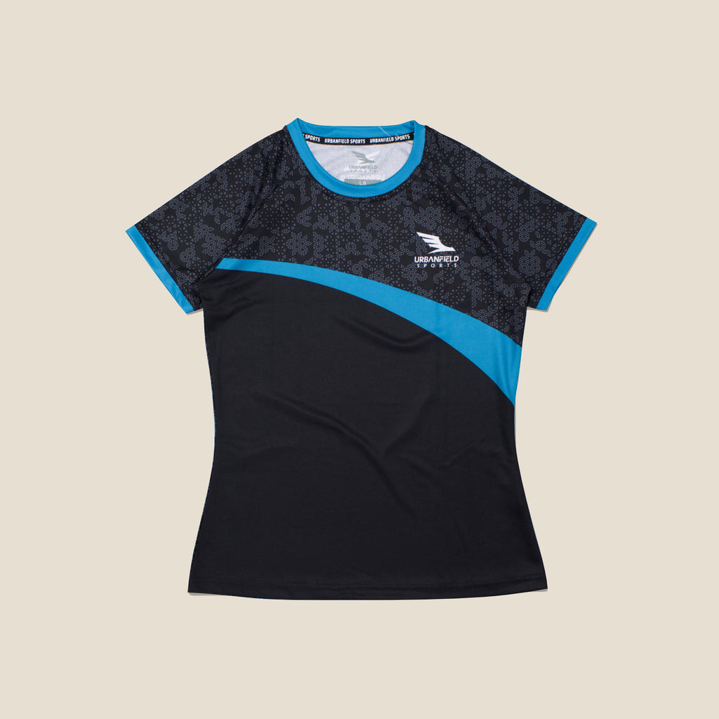 Women's Urbanfield Sports Ace T-Shirt - Black/Turquoise