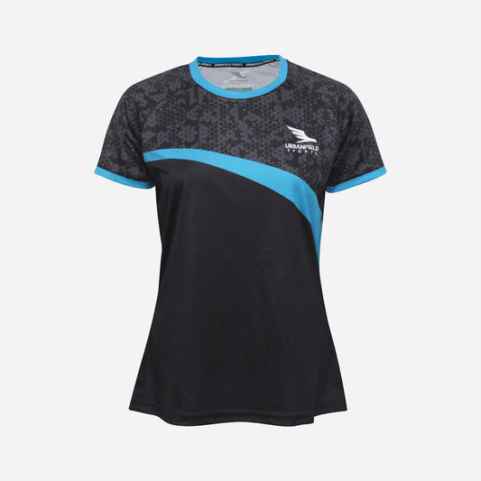 Women's Ace T-Shirt - Black & Turquoise