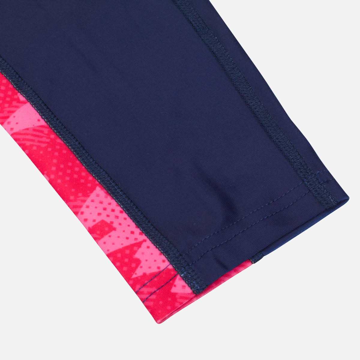 Women's Geometric Camo 3/4 Leggings - Navy & Hot Pink