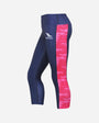 Women's Geometric Camo 3/4 Leggings - Navy & Hot Pink