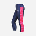Women's Geometric Camo 3/4 Leggings - Navy & Hot Pink