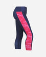 Women's Geometric Camo 3/4 Leggings - Navy & Hot Pink