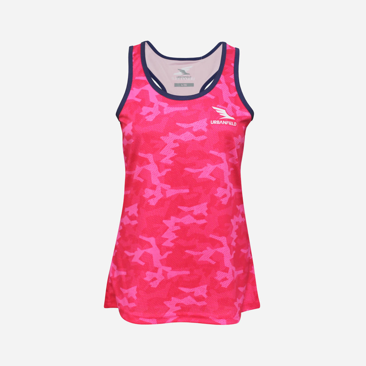 Women's Geometric Camo Tank Top - Hot Pink