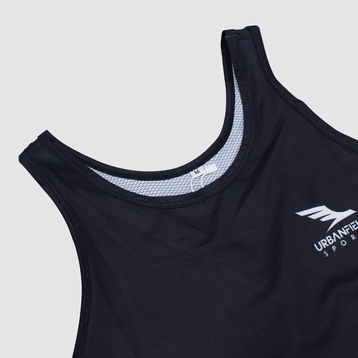 Women's Urbanfield Sports Geometric Triangle Racerback Vest Top - Black