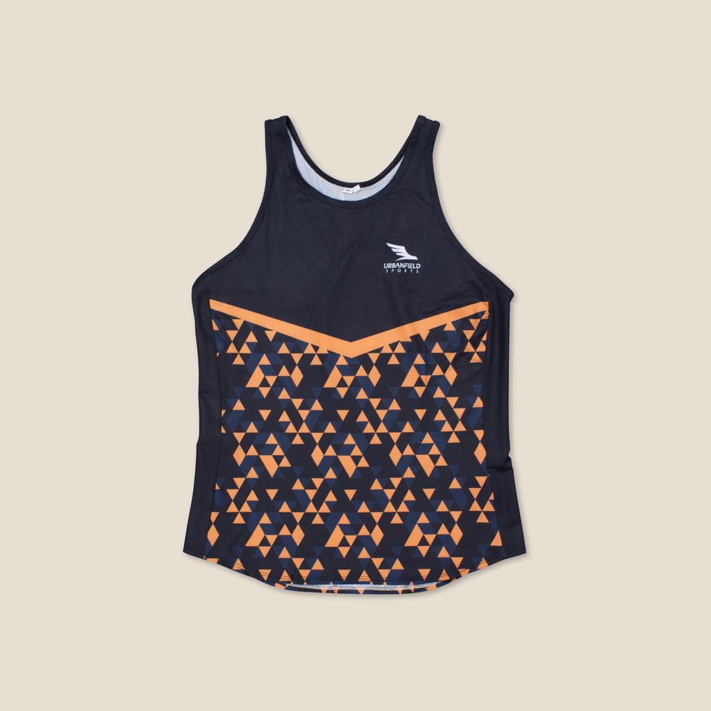 Women's Urbanfield Sports Geometric Triangle Racerback Vest Top - Black