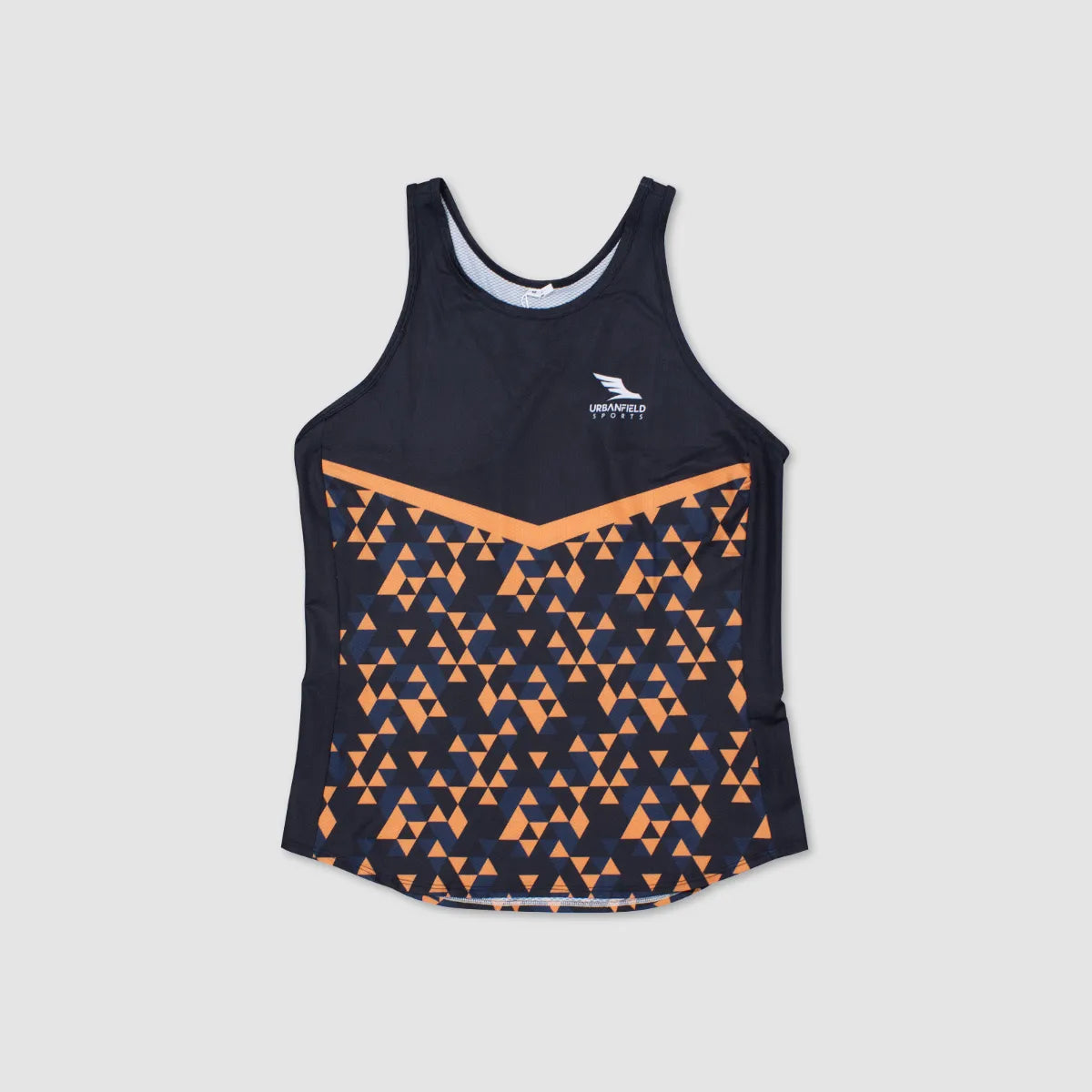 Women's Urbanfield Sports Geometric Triangle Racerback Vest Top - Black