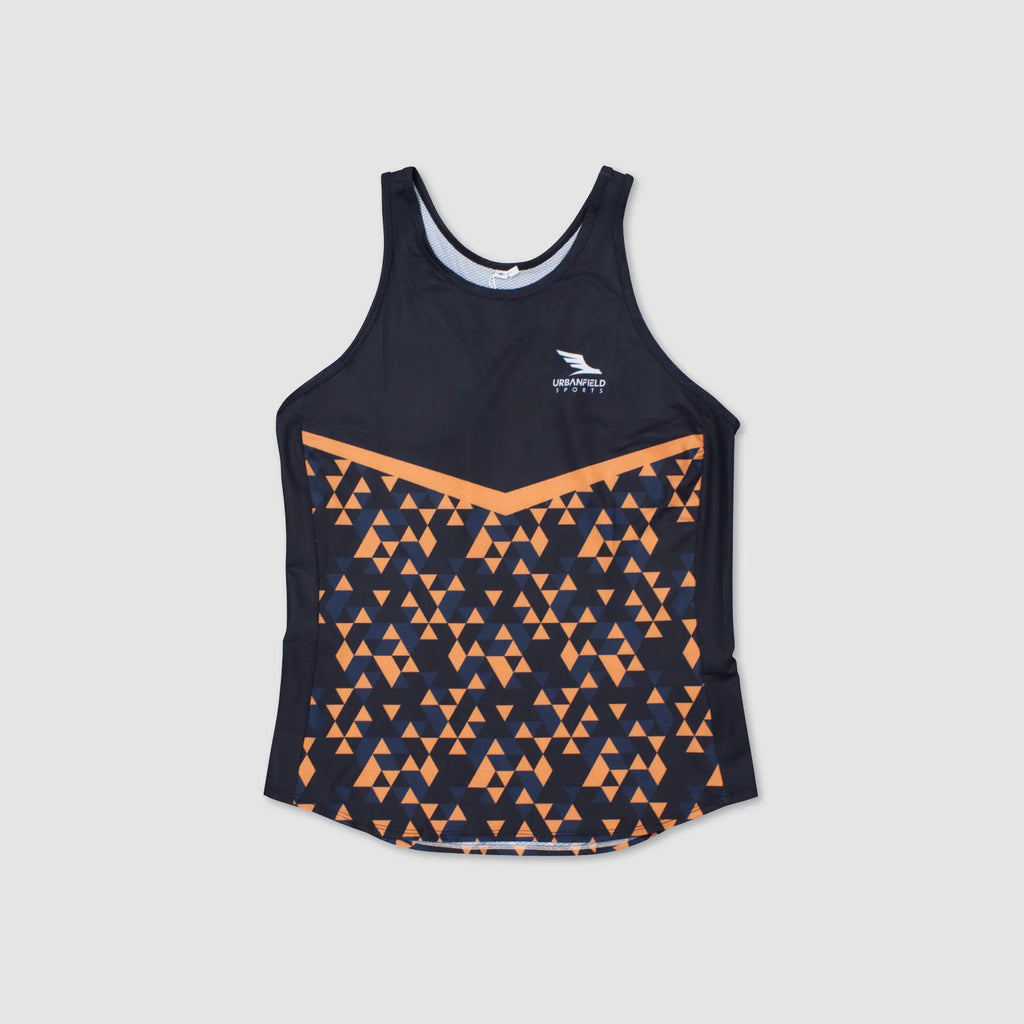 Women's Urbanfield Sports Geometric Triangle Racerback Vest Top - Black