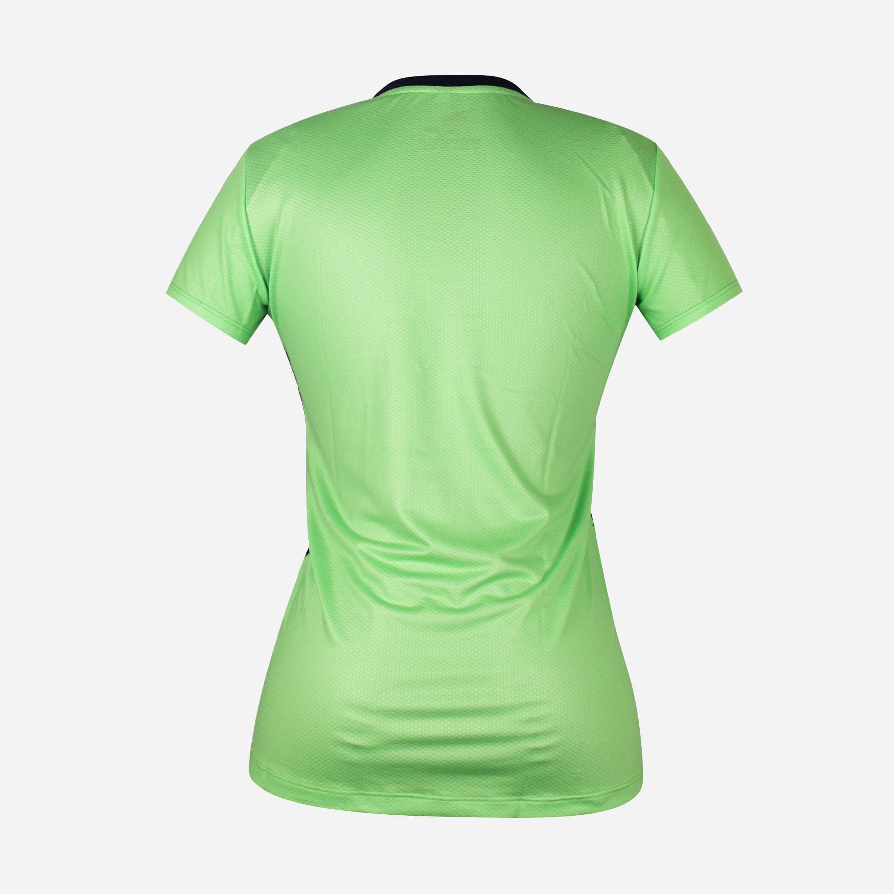 Woman's Horizontal Stripes Short Sleeve T-shirt - Mint Green