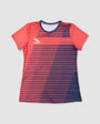 Women's Urbanfield Sports Horizontal Stripes Short Sleeve T-Shirt - Coral Red