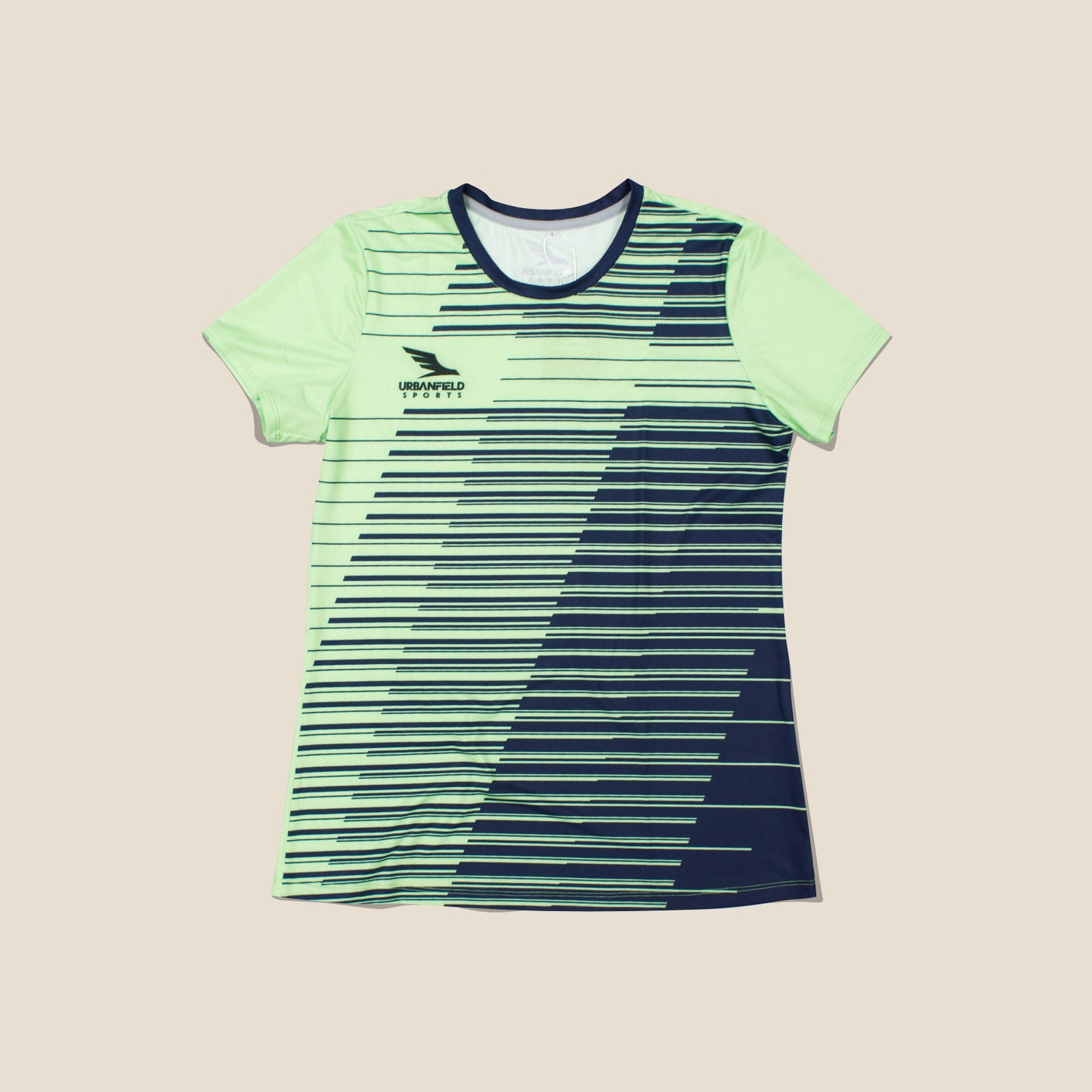 Women's Urbanfield Sports Horizontal Stripes Short Sleeve T-Shirt - Mint Green
