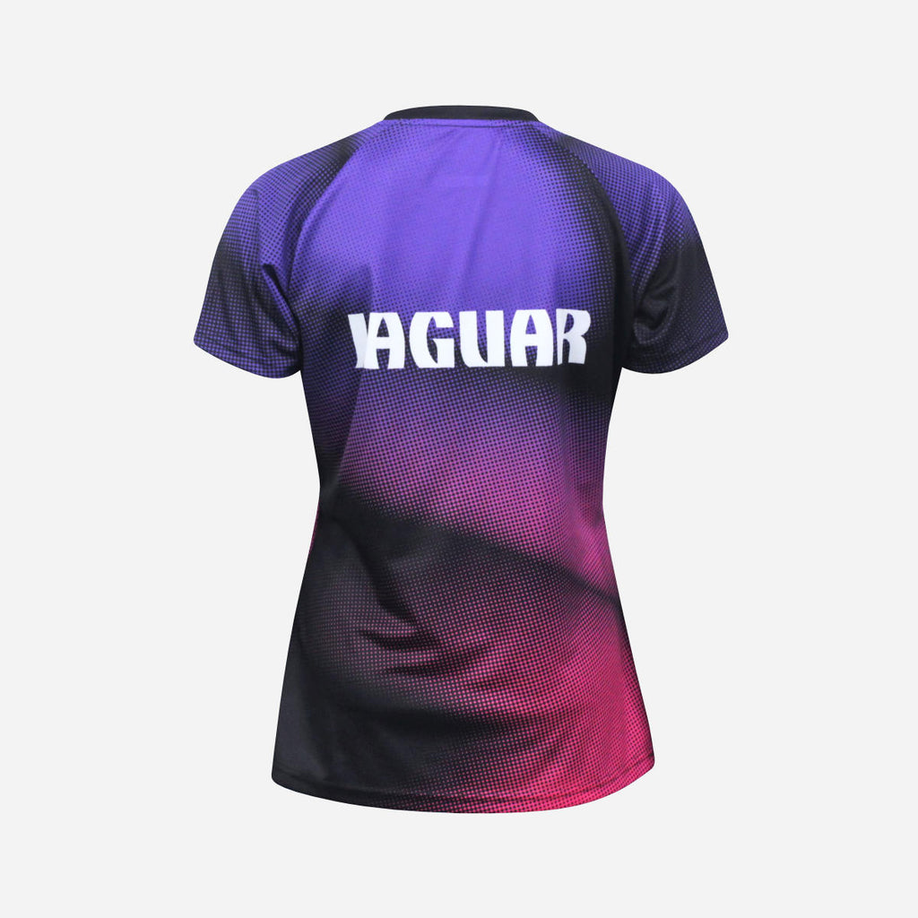 Women's Jaguar Badminton Club 2025 Shirt - Black/Deep Purple/Bright Pink
