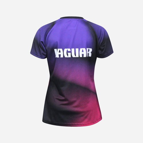 Women's Jaguar Badminton Club 2025 Shirt - Black/Deep Purple/Bright Pink