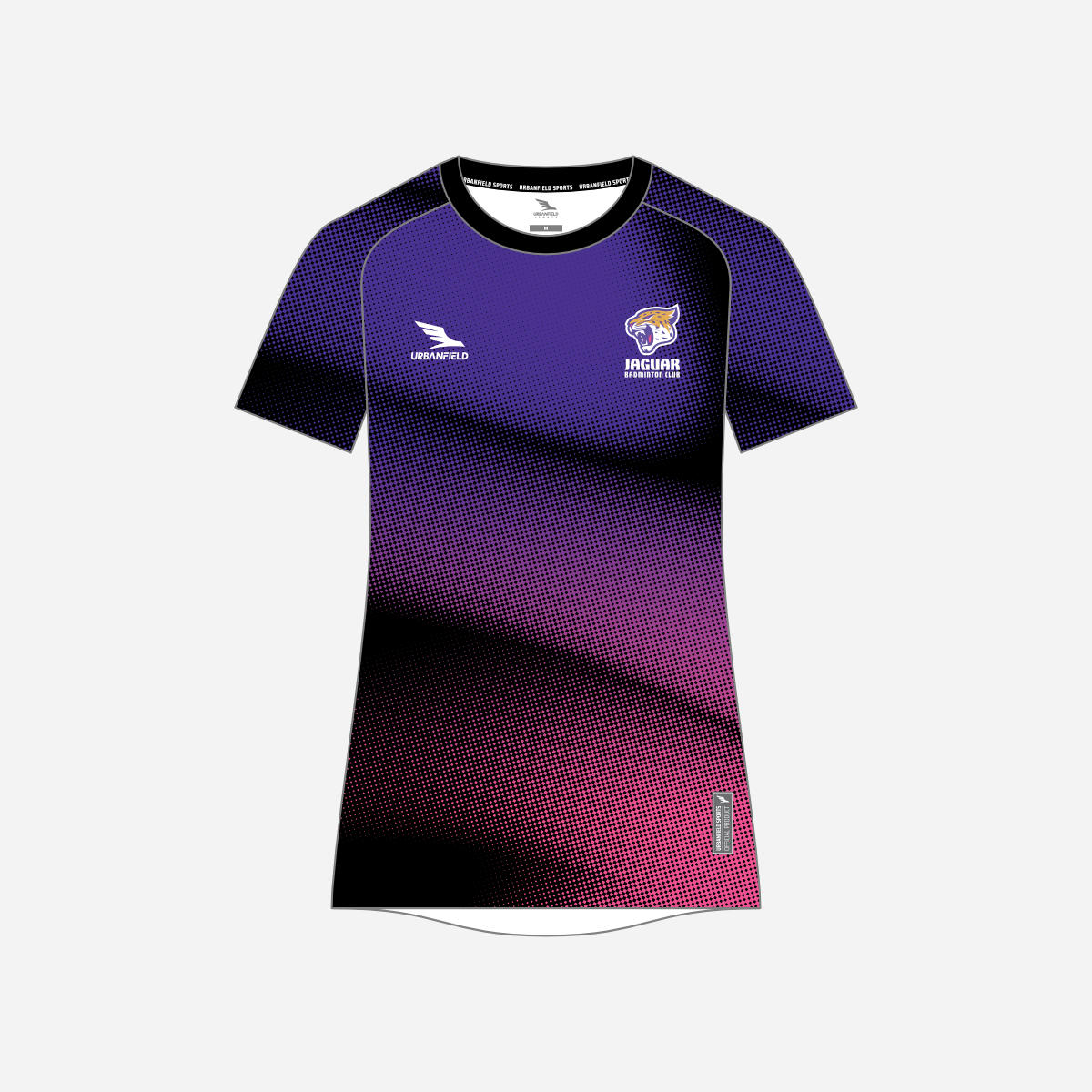 Women's Jaguar Badminton Club 2025 Shirt - Black/Deep Purple/Bright Pink