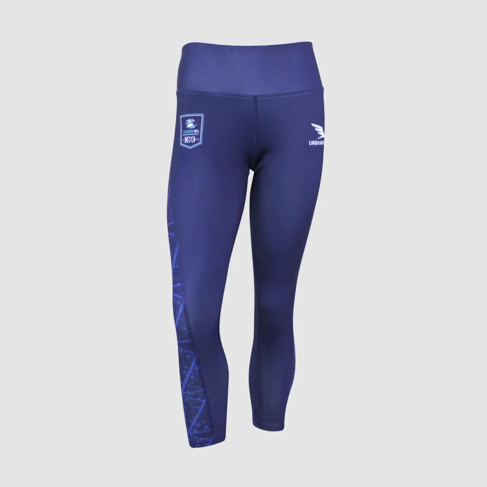 Women's York RI Centenary 3/4 Leggings - Navy Blue/Cyan/White