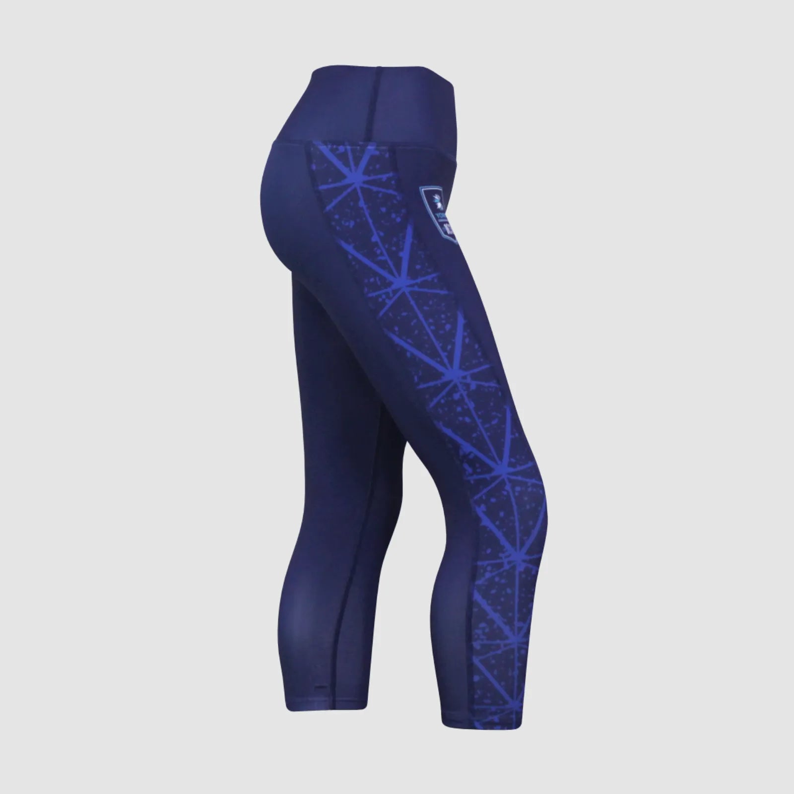 Women's York RI Centenary 3/4 Leggings - Navy Blue/Cyan/White