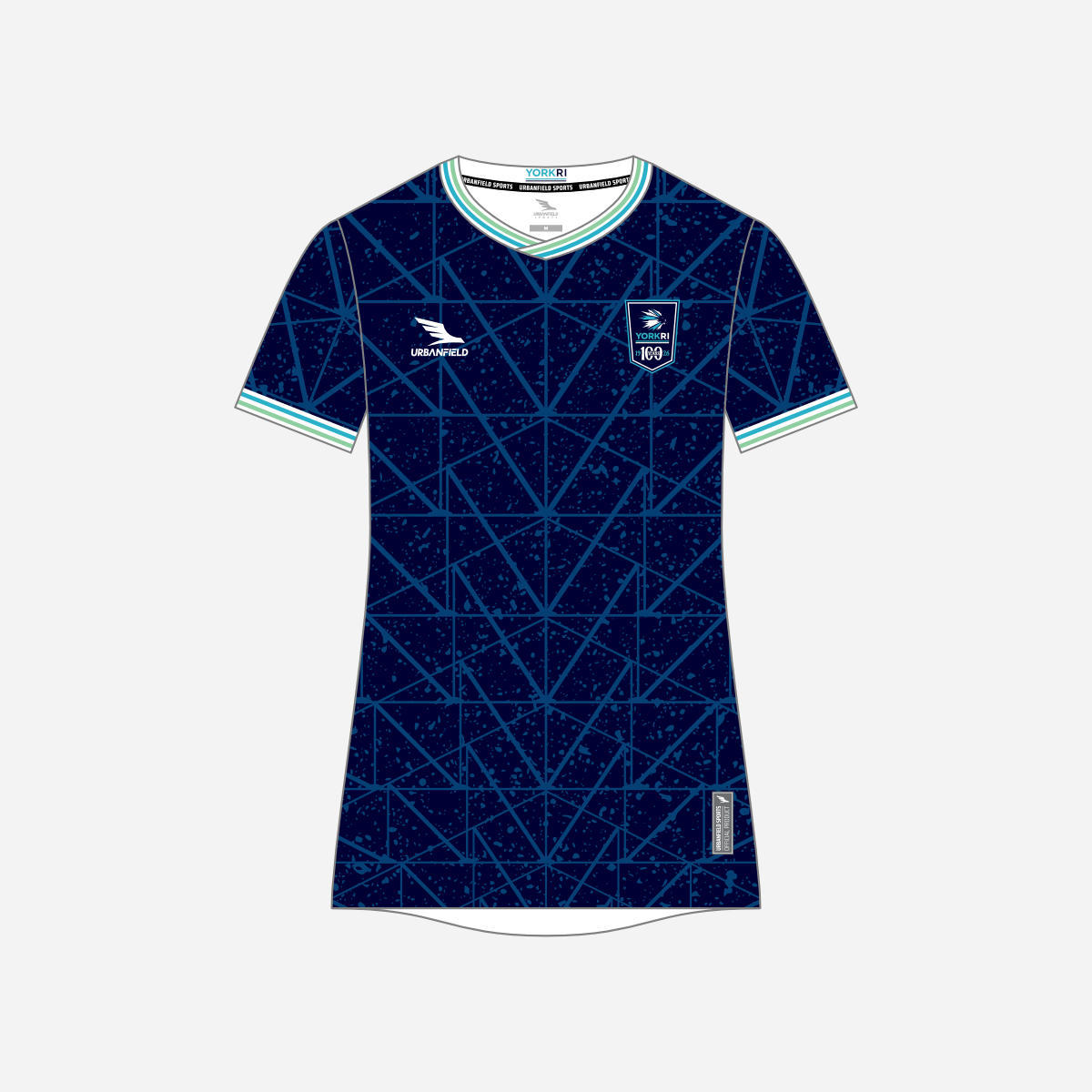 Women's York RI Centenary Shirt - Navy Blue/Cyan/Mint Green/White