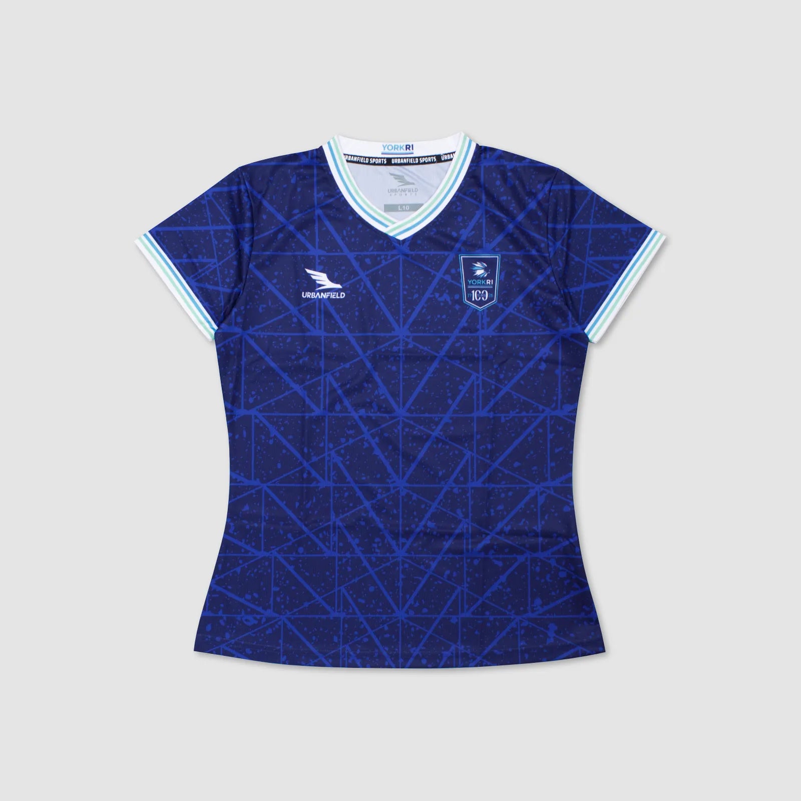 Women's York RI Centenary Shirt - Navy Blue/Cyan/Mint Green/White
