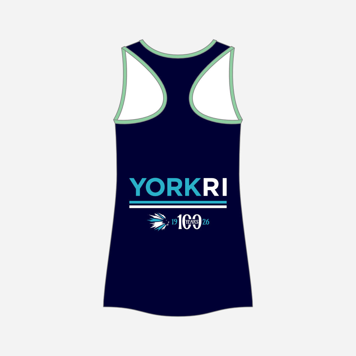 Women's York RI Centenary Tank Top - Navy Blue/Cyan/Mint Green/White