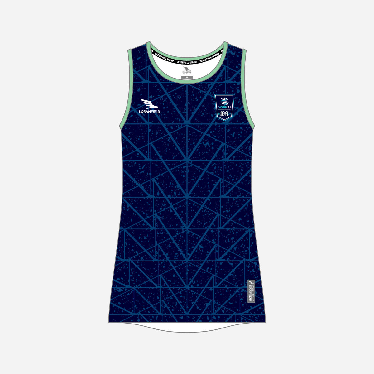 Women's York RI Centenary Tank Top - Navy Blue/Cyan/Mint Green/White