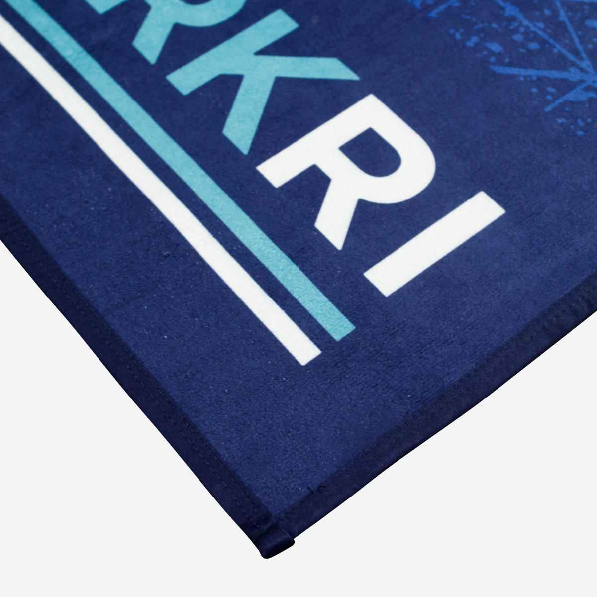 York RI Centenary Hand Towel - Navy Blue/Cyan/White