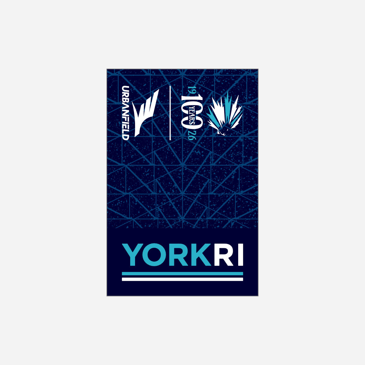 York RI Centenary Hand Towel - Navy Blue/Cyan/White